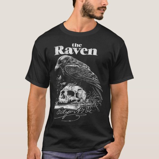 Edgar Allan Poe The Raven Nevermore Distressed Ret Tシャツ (正面)