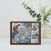 Edgar Degasで彼の背中を洗うタブの女性 ポストカード (スタンド正面)