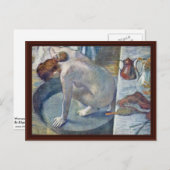 Edgar Degasで彼の背中を洗うタブの女性 ポストカード (正面/裏面)