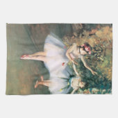 Edgar Degasによるステージで2人のダンサー、ヴィンテージ・アート キッチンタオル (横)