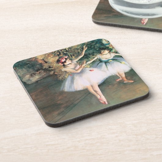 Edgar Degasによるステージで2人のダンサー、ヴィンテージ・アート コースター (左側)