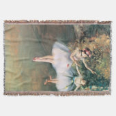 Edgar Degasによるステージで2人のダンサー、ヴィンテージ・アート スローブランケット (正面)