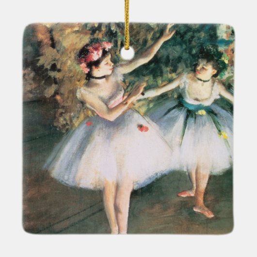 Edgar Degasによるステージで2人のダンサー、ヴィンテージ・アート セラミックオーナメント (裏面)