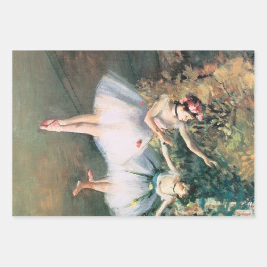 Edgar Degasによるステージで2人のダンサー、ヴィンテージ・アート ラッピングペーパーシート (正面3)