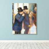 Edgar Degasポートレートat the Stock Exchange キャンバスプリント (インサイチュ (ウッドフロア))