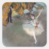 Edgar Degas – スター/ダンサーのステージ スクエアシール (正面)