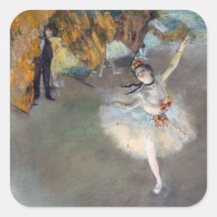Edgar Degas – スター/ダンサーのステージ スクエアシール