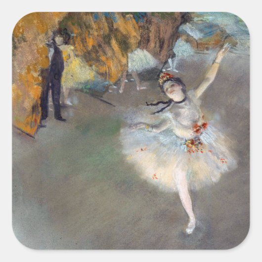 Edgar Degas – スター/ダンサーのステージ スクエアシール (正面)