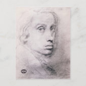 Edgar Degas:セルフポートレートの勉強 ポストカード (正面)