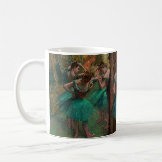 Edgar Degas – ダンサー、ピンクとグリーン コーヒーマグカップ (左)