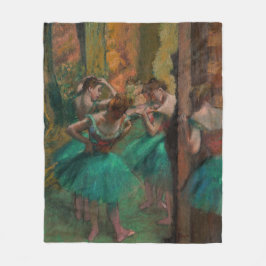Edgar Degas – ダンサー、ピンクとグリーン フリースブランケット