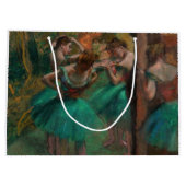 Edgar Degas – ダンサー、ピンクとグリーン ラージペーパーバッグ (裏面)