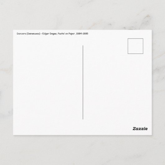 Edgar Degas – ダンサー ポストカード (裏面)