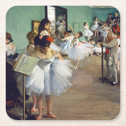 Edgar Degas – ダンス教室 スクエアペーパーコースター (正面)
