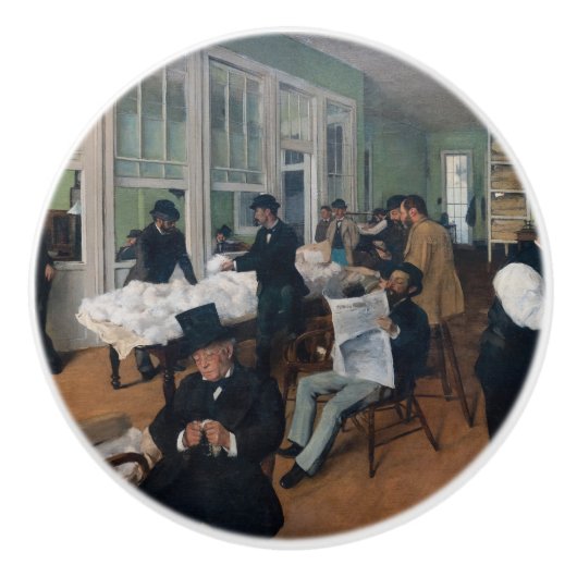 Edgar Degas – ニューオーリンズの綿花事務所 セラミックノブ (正面)