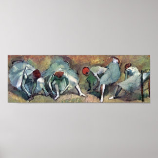 Edgar Degas – バレエダンサーが靴を結ぶ ポスター