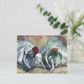 Edgar Degas – バレエダンサーが靴を結ぶ ポストカード (スタンド正面)