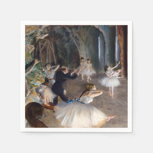 Edgar Degas – バレエ団の稽古 スタンダードカクテルナプキン (正面)