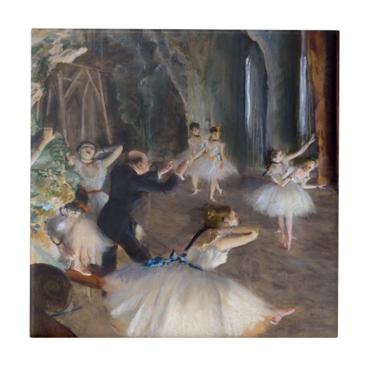 Edgar Degas – バレエ団の稽古 タイル (正面)