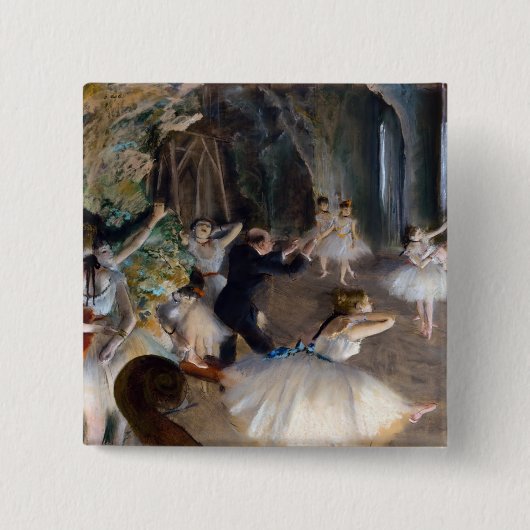 Edgar Degas – バレエ団の稽古 缶バッジ (正面)