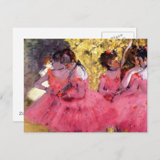 Edgar Degas – ピンクのダンサー – バレエ愛好家 ポストカード (正面/裏面)