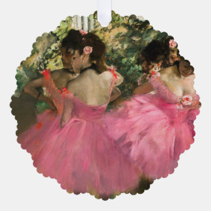 Edgar Degas – ピンク色のダンサー オーナメントカード