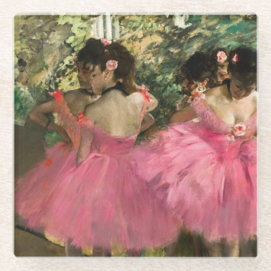 Edgar Degas – ピンク色のダンサー ガラスコースター (正面)