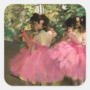 Edgar Degas – ピンク色のダンサー スクエアシール
