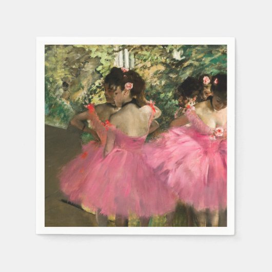 Edgar Degas – ピンク色のダンサー スタンダードカクテルナプキン (正面)