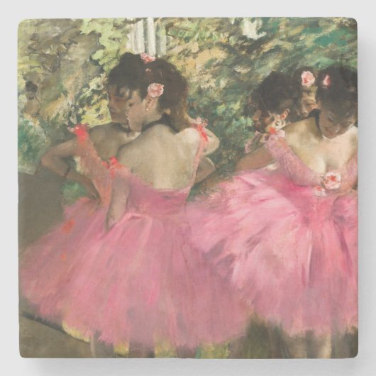 Edgar Degas – ピンク色のダンサー ストーンコースター (正面)