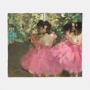 Edgar Degas – ピンク色のダンサー フリースブランケット