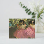 Edgar Degas – ピンク色のダンサー ポストカード (スタンド正面)