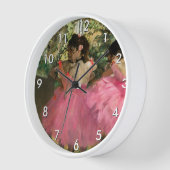 Edgar Degas – ピンク色のダンサー 壁時計 (傾斜)