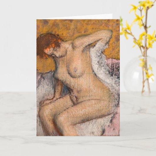 Edgar Degas – 入浴後 カード (黄色い花)