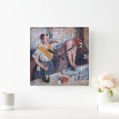 Edgar Degas – 女性アイロン スクエア壁時計 (ホーム)