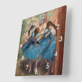 Edgar Degas – 青のダンサー スクエア壁時計 (傾斜)