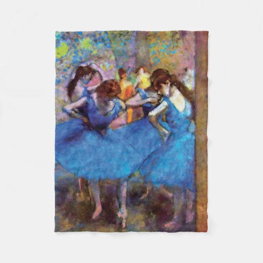 Edgar Degas – 青のダンサー – バレエ愛好家 フリースブランケット (正面)