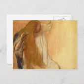 Edgar Degas:髪を櫛で包む女性 ポストカード (正面/裏面)