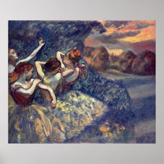 Edgar Degas - 4人のダンサー1899バレエキャンバス ポスター (正面)