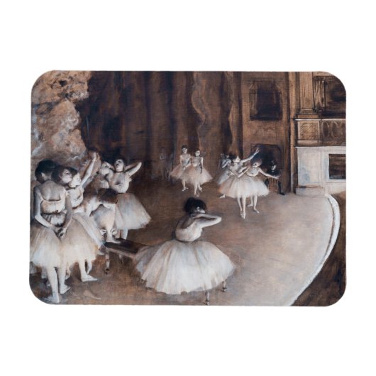 Edgar Degas - Ballet Rehearsal on Stage マグネット (横)