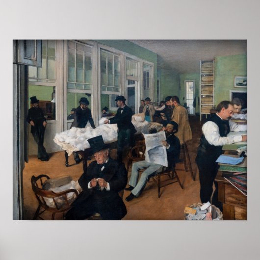 Edgar Degas - Cotton Office in New Orleans ポスター (正面)