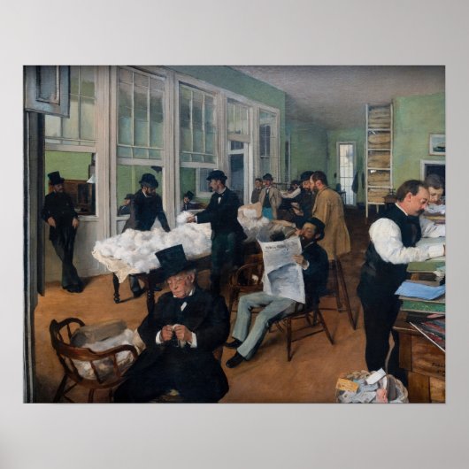 Edgar Degas - Cotton Office in New Orleans ポスター (正面)