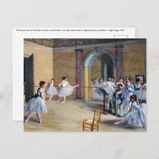 Edgar Degas - Dance Foyer, Opera rue Le Peleter ポストカード (正面/裏面)