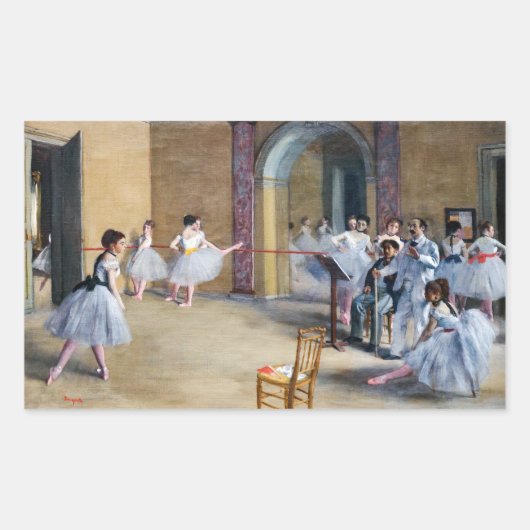 Edgar Degas - Dance Foyer, Opera rue Le Peleter 長方形シール (正面)