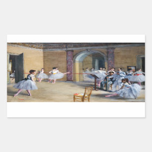 Edgar Degas - Dance Foyer, Opera rue Le Peleter 長方形シール