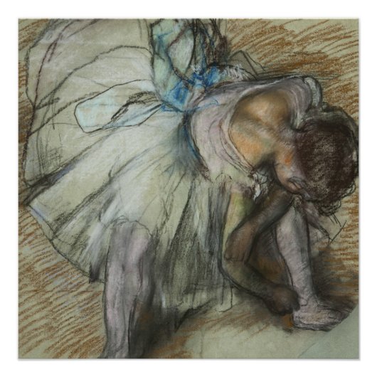 Edgar Degas - Dancer Adjusting Her Shoe ポスター (正面)