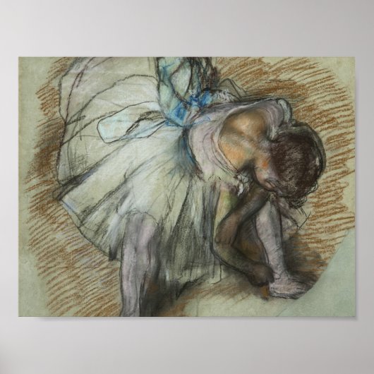 Edgar Degas - Dancer Adjusting Her Shoe ポスター (正面)