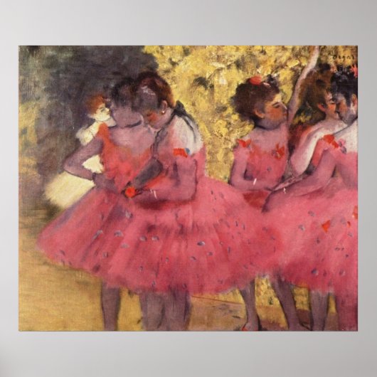 Edgar Degas - Dancer in Pink in Wing 1884 oil ポスター (正面)