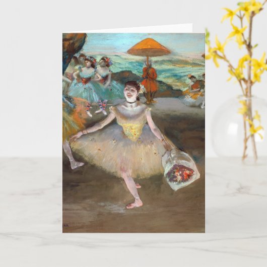 Edgar Degas - Dancer with Boquet, Bowing onステージ カード (黄色い花)