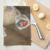 Edgar Degas - Dancer with Boquet, Bowing onステージ キッチンタオル (四つ折り)